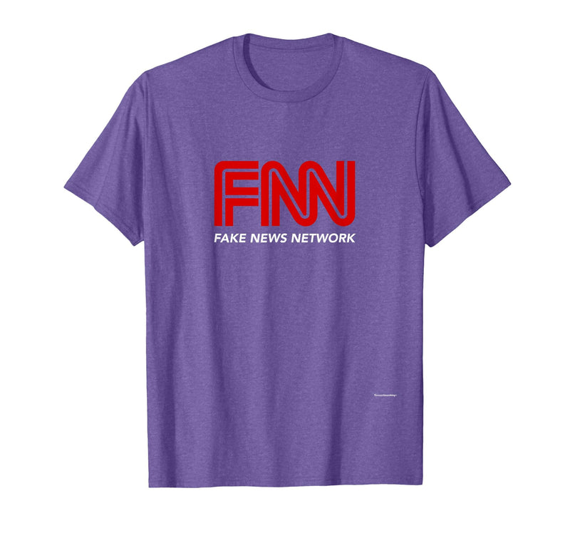 Fake News Network #fakenews Funny Trump Halloween Costume T-Shirt - Purple Heather
