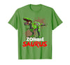 Dinosaur T Rex Zombie Saurus Halloween Kids Boys Zombie Saurus Skeleton Dinosaur T Rex Zombie Halloween Boys T-Shirt - Grass