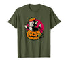 Disney Pinocchio Halloween Figaro Inside A Pumpkin Retro T-Shirt - Olive Green