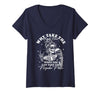 Funny Skeleton Meme Quote Sarcastic Humor Adult Women's Why Take The High Road When You Can Take The Psycho Path V-Neck