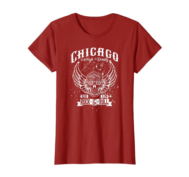 Camelot71 Chicago Classic Retro Vintage Illinois Windy Rock'n'Roll T-Shirt - Cranberry Red