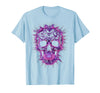 Mademark Halloween Bat Swarm Skull Graphic T-Shirt - Baby Blue