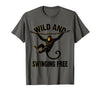 Mademark Wild and Swinging Free Monkey Graphic Design T-Shirt - Men - Asphalt Grey