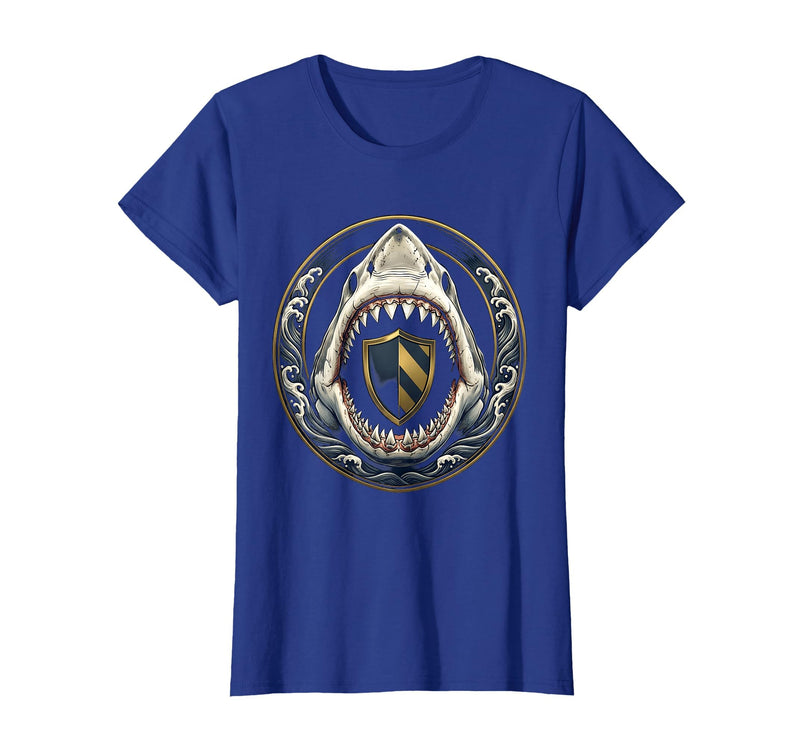 Mademark Shark Open Jaw Teeth Graphic Design T-Shirt - Royal Blue