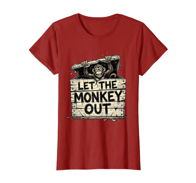 Let the Monkey Out Wild Primate Graphic Design T-Shirt - Women