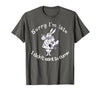 Sorry I'm Late, I Didn't Want to Come White Rabbit Watch T-Shirt in Asphalt Grey