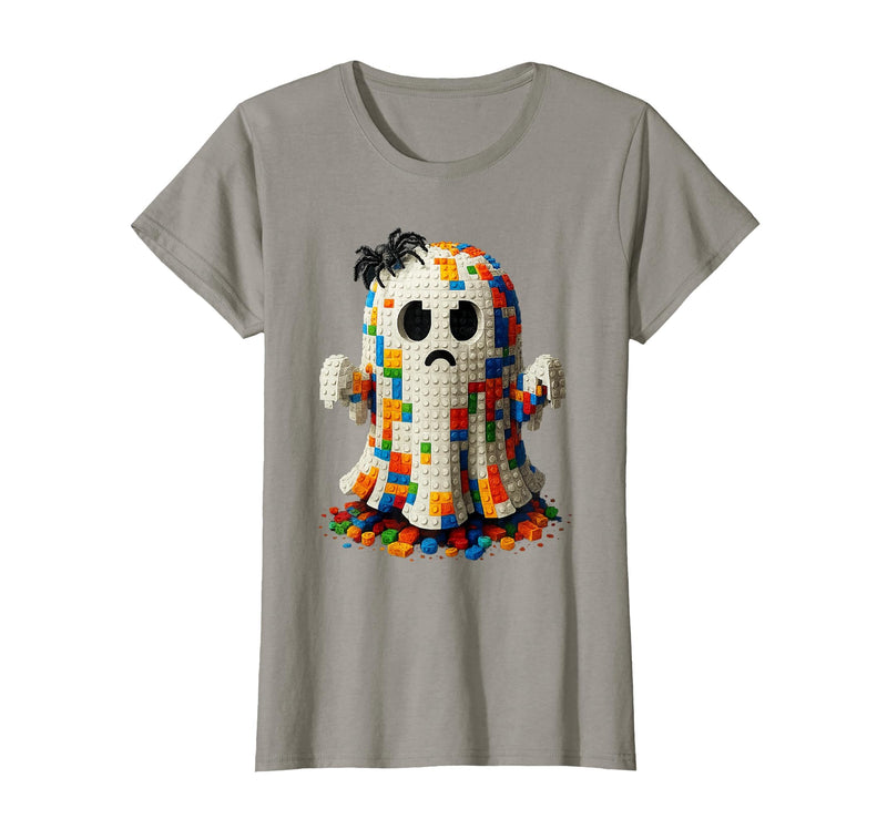 Block Building Halloween Ghost Brick or Treat Boys Halloween Master Builder Ghost Kids Building Blocks Bricks T-Shirt -