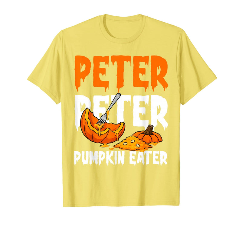 Halloween Matching Couple Shirts Women Men Funny Peter Pumpkin Eater Halloween Costume Men Boyfriend T-Shirt - Lemon Yellow