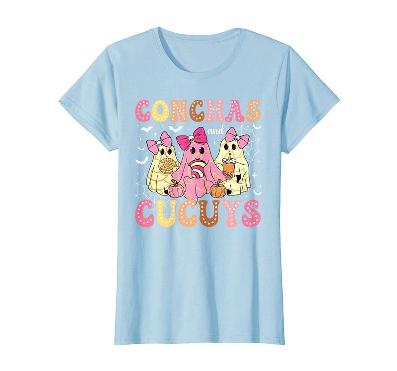 Funny Conchas and Cucuys Mexican Tees Halloween Cute Conchas and Cucuys Ghost Funny Halloween Mexican Ghost T-Shirt - Baby