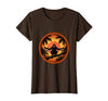 Mademark Monkey Silhouette Tropical Sunset Graphic T-Shirt - Women - Brown
