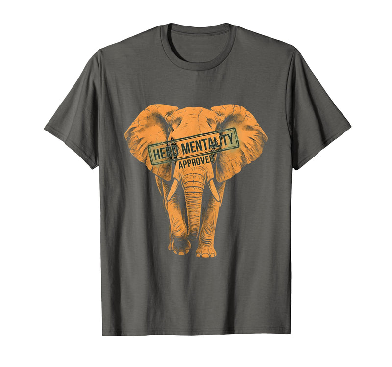 Mademark Herd Mentality Approved Elephant Design T-Shirt - Men - Asphalt Grey