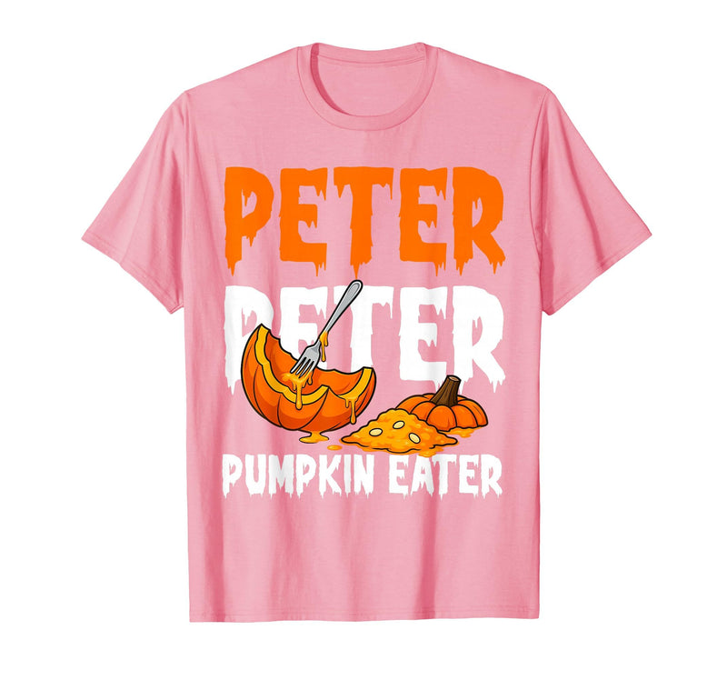 Halloween Matching Couple Shirts Women Men Funny Peter Pumpkin Eater Halloween Costume Men Boyfriend T-Shirt - Pink