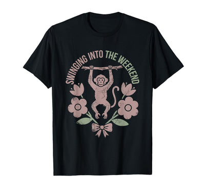 Swinging Into the Weekend Monkey Design T-Shirt - Men