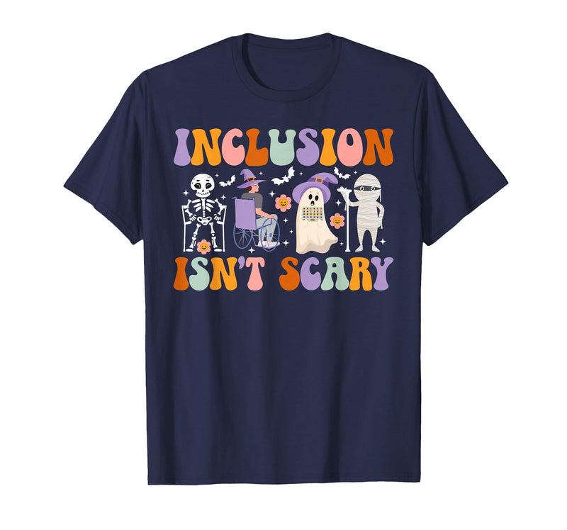 Halloween Applied Behavior Analysis Ghost Groovy Spooky ABA Therapist Halloween Groovy ABA Therapy T-Shirt - Navy Blue