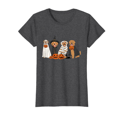 Golden Retriever Dog Ghost In Boo Sheet Women Men Funny Golden Retriever Dog Ghost in Boo Sheet Halloween T-Shirt