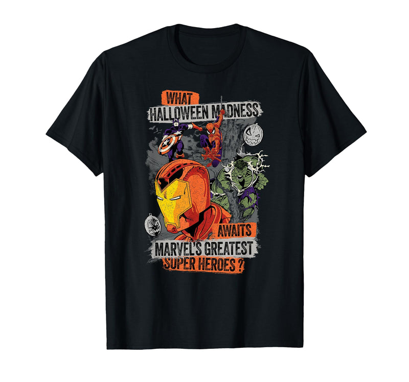 Marvel Halloween Madness Awaits the Greatest Super Heroes T-Shirt - Black