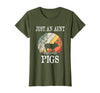 Pigs Lover Gift Co. Just an Aunt Who Loves Pigs T-Shirt - Olive Green