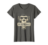Mademark Go Bananas or Go Home Funny Monkey Design T-Shirt - Women - Asphalt Grey