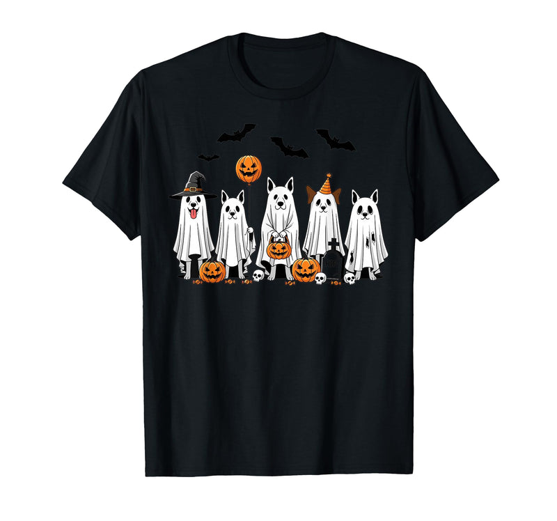 Spooky Dog Lovers Haunted Halloween Designs Halloween Ghost Dogs Pumpkin Candy Party Costume T-Shirt - Black