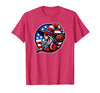Witch American Patriotic Halloween USA T-Shirt - Red Heather