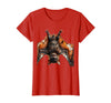 Mademark Grinning Bat Upside Down Rabies Humor Graphic T-Shirt - Red