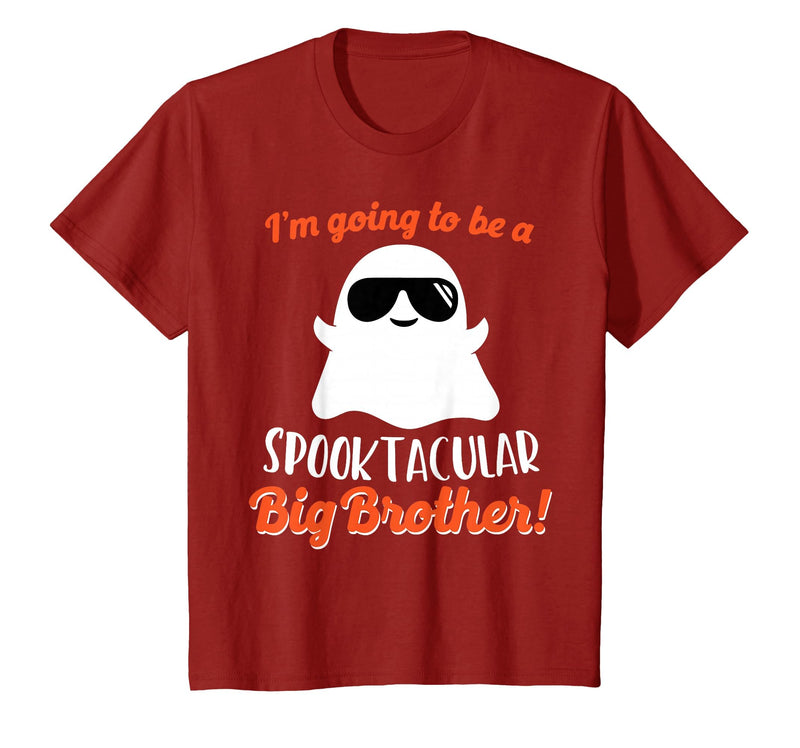 Halloween Pregnancy Announcements by HotW Big Brother Pregnancy Announcement Ghost Funny Boy Halloween T-Shirt - Cranberry
