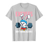 Excuses Don't Burn Calories Rabbit Fitness Gym Bunny T-Shirt in Silver Grey
