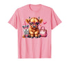 Highland Cow Land of NYC One Boujee Heifer Highland Cow Bougie Pink Tumbler Handbag T-Shirt - Pink