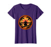 Mademark Monkey Silhouette Tropical Sunset Graphic T-Shirt - Women - Purple