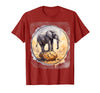 Mademark Elephant Balancing on Desert Rock Graphic T-Shirt - Men - Cranberry Red