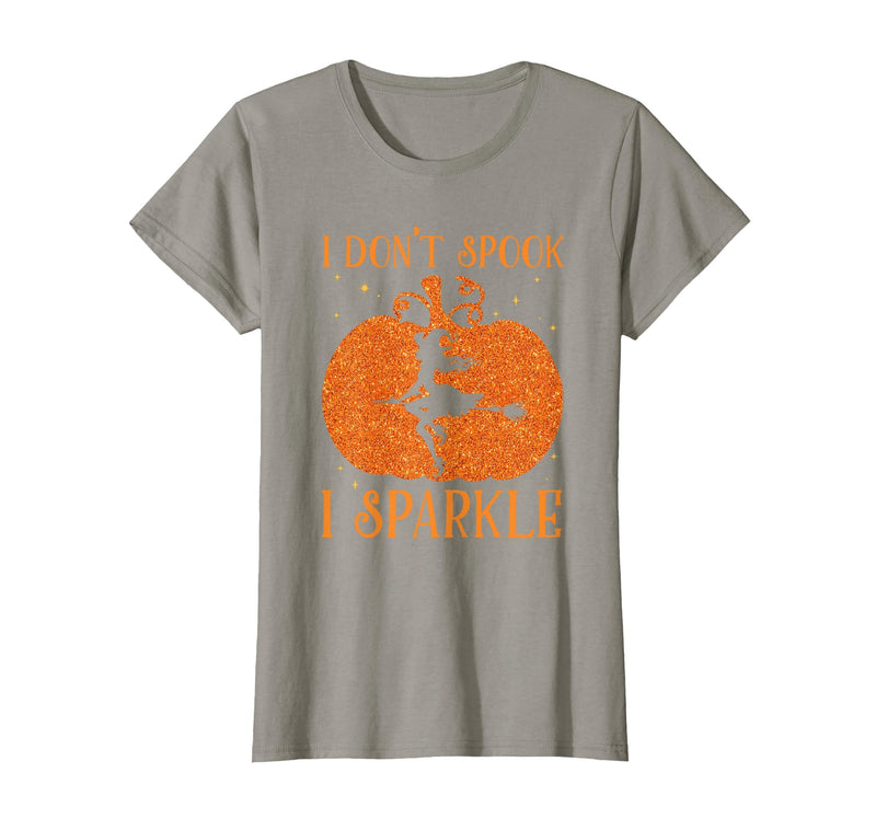 PDUS32 I Don't Spook I Sparkle Funny Halloween I Don't Spook I Sparkle Funny Halloween Girl Witch Pumpkin T-Shirt - Slate