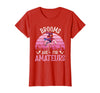 Brooms Are For Amateurs – Halloween Witch Gift Brooms are for Amateurs – Spooky Halloween Flamingo T-Shirt - Red