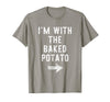 Im With The Baked Potato Halloween Costume I’m with The Baked Potato Funny Halloween Couple Costume T-Shirt - Slate Grey