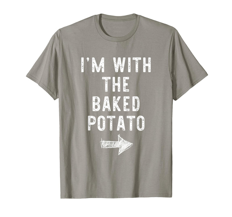 Im With The Baked Potato Halloween Costume I’m with The Baked Potato Funny Halloween Couple Costume T-Shirt - Slate Grey