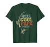 Cool Papa Fathers Day Fishing Gifts Funny Fisherman Vintage Reel Cool Papa T-Shirt - Dark Green