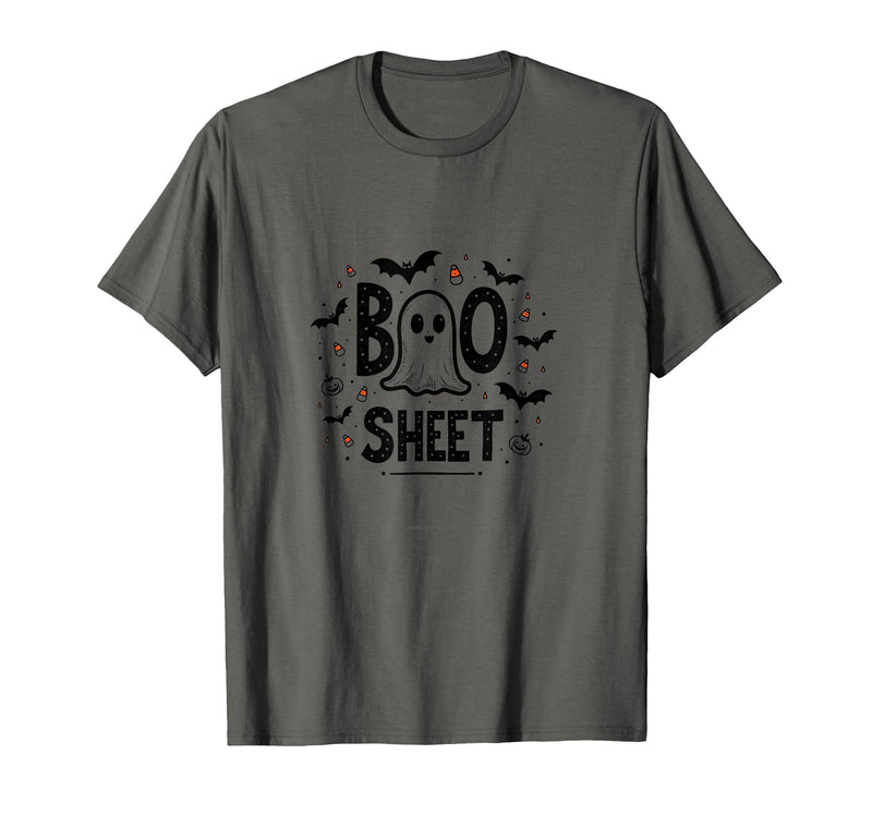 Mademark Halloween Humorous Boo Sheet Ghost Face Pun T-Shirt - Asphalt Grey