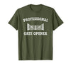 cow apparel Professional gate Opener, Cow Gate Opener T-Shirt - Olive Green