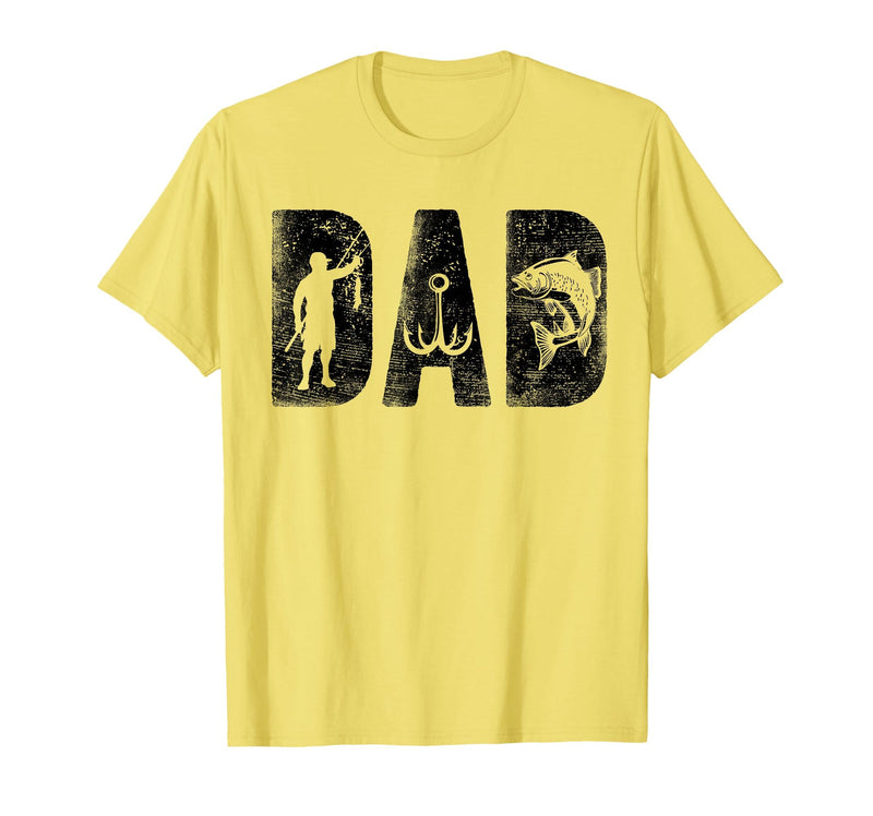 Fishing Gifts for Dad Father's Day Fisherman Fishing Dad Birthday Classic Bold Font Fish Daddy T-Shirt - Lemon Yellow