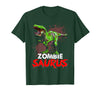 Dinosaur T Rex Zombie Saurus Halloween Kids Boys Zombie Saurus Skeleton Dinosaur T Rex Zombie Halloween Boys T-Shirt - Dark