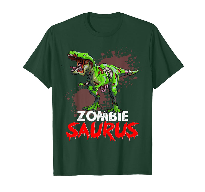 Dinosaur T Rex Zombie Saurus Halloween Kids Boys Zombie Saurus Skeleton Dinosaur T Rex Zombie Halloween Boys T-Shirt - Dark
