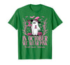 Arich.Tee's Breast Cancer Awareness Ghost in October We Wear Pink Breast Cancer Witch Ghost Halloween T-Shirt - Kelly Green