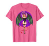 Classic Vintage Pin-Up Sexy Girl by YUX Sexy Succubus Monster Halloween Hand Heart Pin-Up Girl Devil T-Shirt - Pink Heather