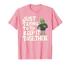 Halloween Tshirt Frankenstein Monster Costume Men Just Trying to Keep It Together Shirt Halloween Frankenstein T-Shirt - Pink