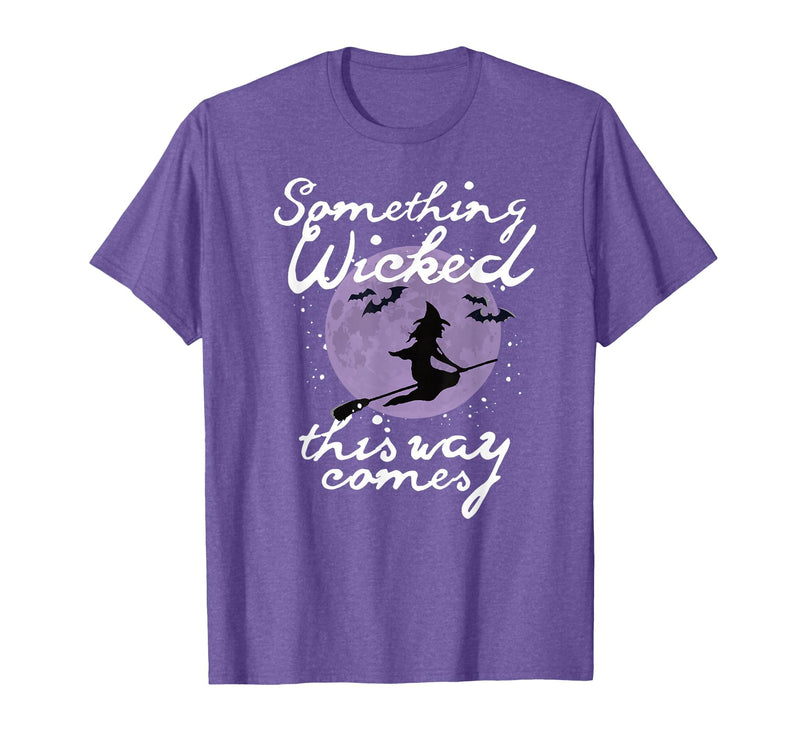 Witchy Halloween Witch Tees Halloween Something Wicked This Way Comes Shakespeare Shirt T-Shirt - Purple Heather