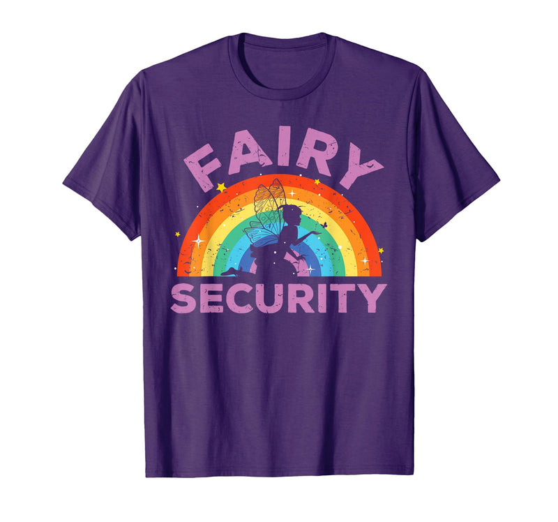 Halloween Fairy Security Father's Day Apparel Men Fairy Security Funny Dad Costume T-Shirt - Purple