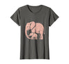 Mademark Mama Elephant Trunk Wrapped Around Baby T-Shirt - Women - Asphalt Grey