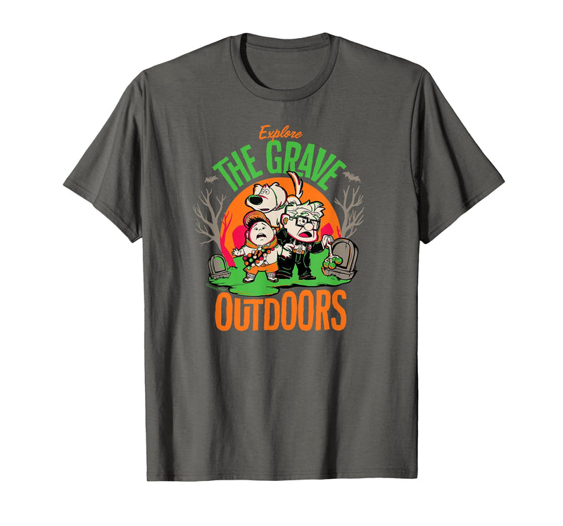 Disney Pixar Disney and Pixar’s Up Explore the Grave Outdoors Halloween T-Shirt - Asphalt Grey