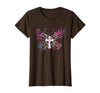 Butterfly Prayer Graphic Jesus Christian Cross Butterfly Prayer Jesus Christian Cross Floral Pattern T-Shirt - Brown