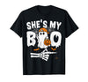 Funny Couples Halloween Matching Couple Outfits He's My Boo Matching Couple Halloween Couples She's My Boo T-Shirt - Black