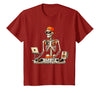 Funny Skeleton DJ Halloween Men Outfit Skeleton DJ Halloween Costume Turntable Music Funny Men Boys T-Shirt - Cranberry Red